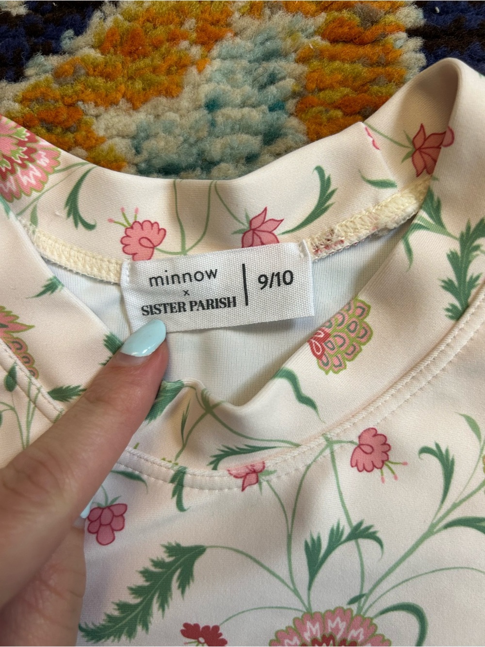 Minnow X Sister Parish Girls Botanical Floral Rashguard - Picture 2 of 4